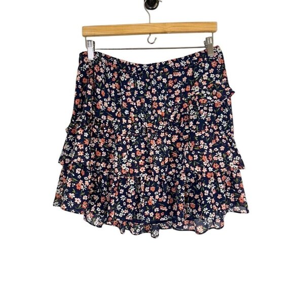 Michael Kors Dresses & Skirts - Michael Kors Chic Dainty Floral Skirt L Blue Mini Euro Summer Preppy Classic Y2K